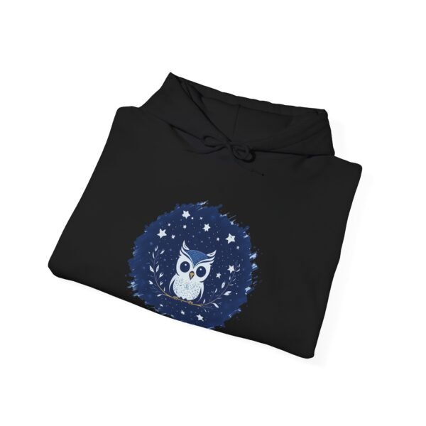 Cute Owl Urban Hoodie, Unisex Heavy Blend Sweatshirt, Cozy Hipster Jumper, Trendy Animal Hoody, Fashionable Pullover, Stylish Bird Outerwear - Image 12
