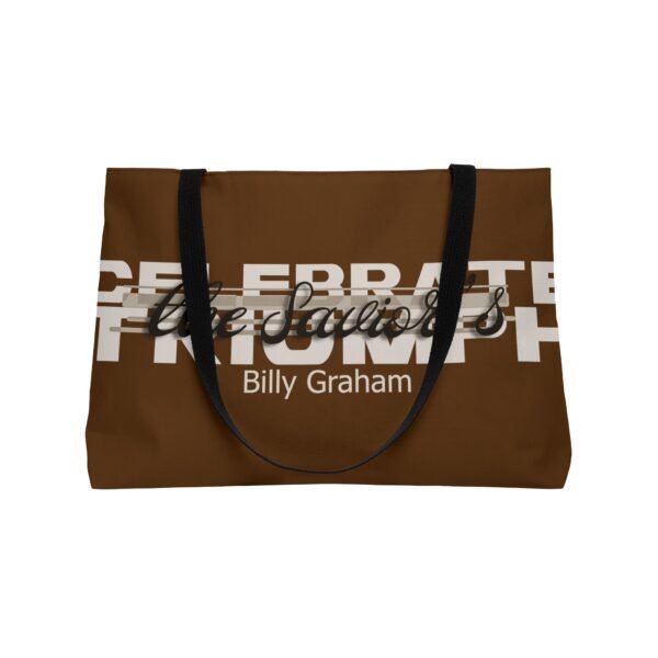 Divine inspiration: Celebrate the Savior's triumph, Weekender Tote Bag, light purchases, light luggage, easter religious gift, brown bag - Image 3