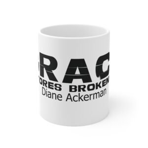 Divine inspiration: Grace restores brokenness, White Ceramic Mug, 11oz, a good coffee, teatime for relaxing