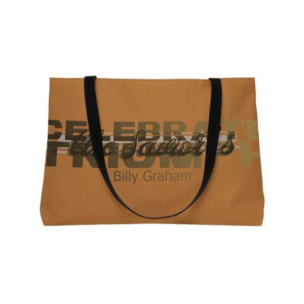 Divine inspiration: Celebrate the Savior's triumph, Weekender Tote Bag, light purchases, light luggage, easter religious gift, light brown b - Image 4