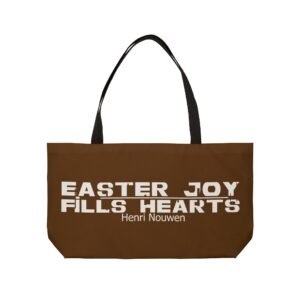 Divine inspiration: Easter joy fills hearts, Weekender Tote Bag, light purchases, light luggage, easter religious gift, brown bag