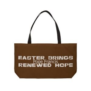 Divine inspiration: Easter brings renewed hope, Weekender Tote Bag, light purchases, light luggage, easter religious gift, brown bag