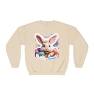 Easter Bunny, Easter Magic, Unisex NuBlend® Crewneck Sweatshirt - JERZEES 562MR, cute bunny sweatshirt