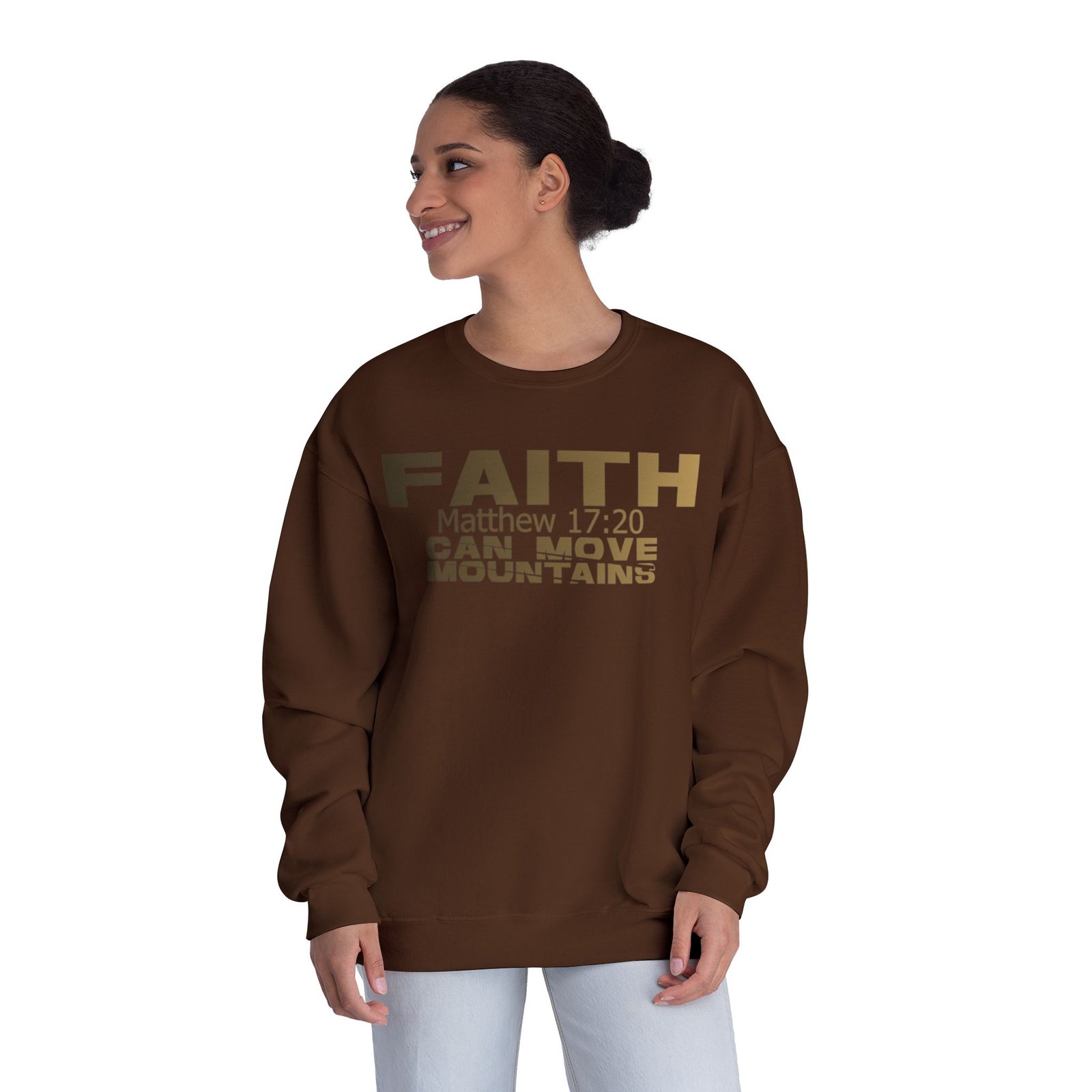 Faith can move mountains, Unisex NuBlend® Crewneck Sweatshirt - JERZEES 562MR - Image 4