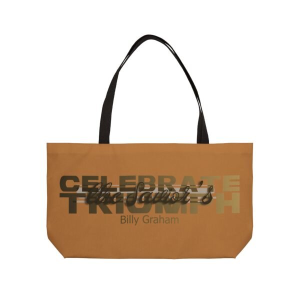 Divine inspiration: Celebrate the Savior's triumph, Weekender Tote Bag, light purchases, light luggage, easter religious gift, light brown b - Image 2