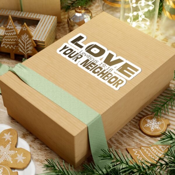 Divine inspiration: Love your neighbor, Kiss-Cut Stickers, transparent and white stickers, religious phrases stickers - Image 24