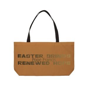 Divine inspiration: Easter brings renewed hope, Weekender Tote Bag, light purchases, light luggage, easter religious gift, brown bag