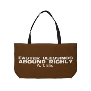 Divine inspiration: Easter blessings abound richly, Weekender Tote Bag, light purchases, light luggage, easter religious gift, brown bag