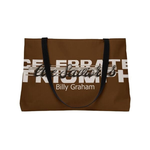 Divine inspiration: Celebrate the Savior's triumph, Weekender Tote Bag, light purchases, light luggage, easter religious gift, brown bag - Image 4