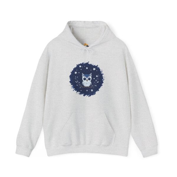 Cute Owl Urban Hoodie, Unisex Heavy Blend Sweatshirt, Cozy Hipster Jumper, Trendy Animal Hoody, Fashionable Pullover, Stylish Bird Outerwear - Image 5