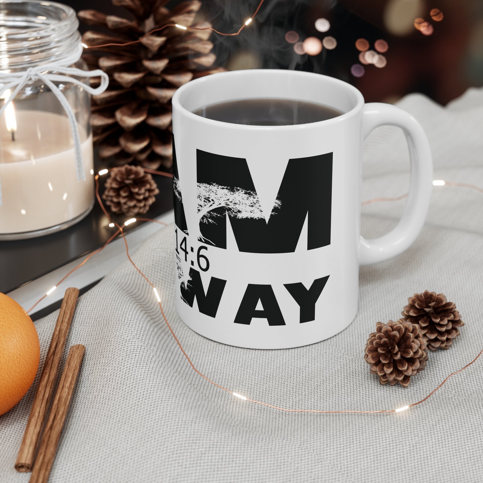 Divine inspiration: I am the way, White Ceramic Mug, 11oz, a good coffee, teatime for relaxing - Image 4