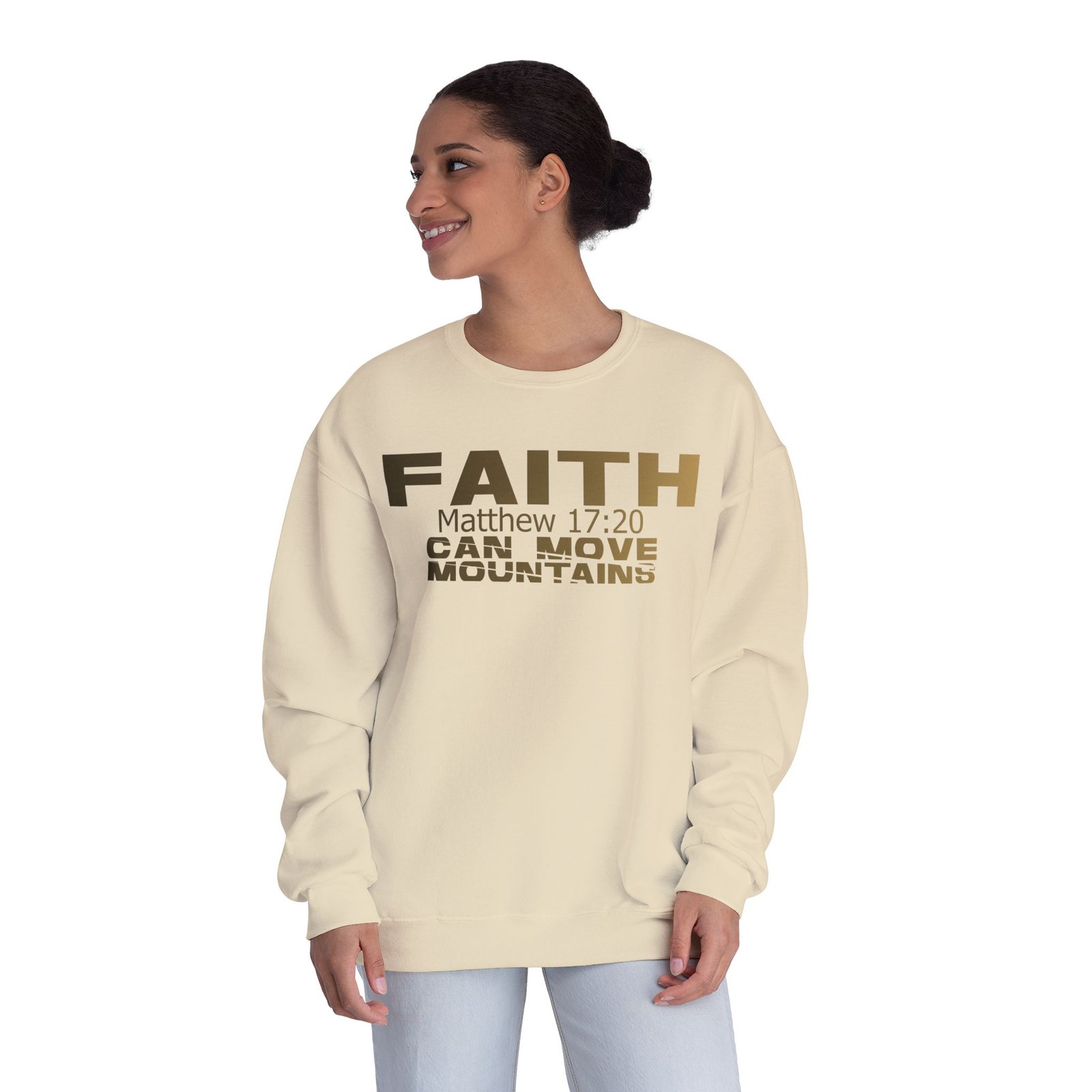 Faith can move mountains, Unisex NuBlend® Crewneck Sweatshirt - JERZEES 562MR - Image 8