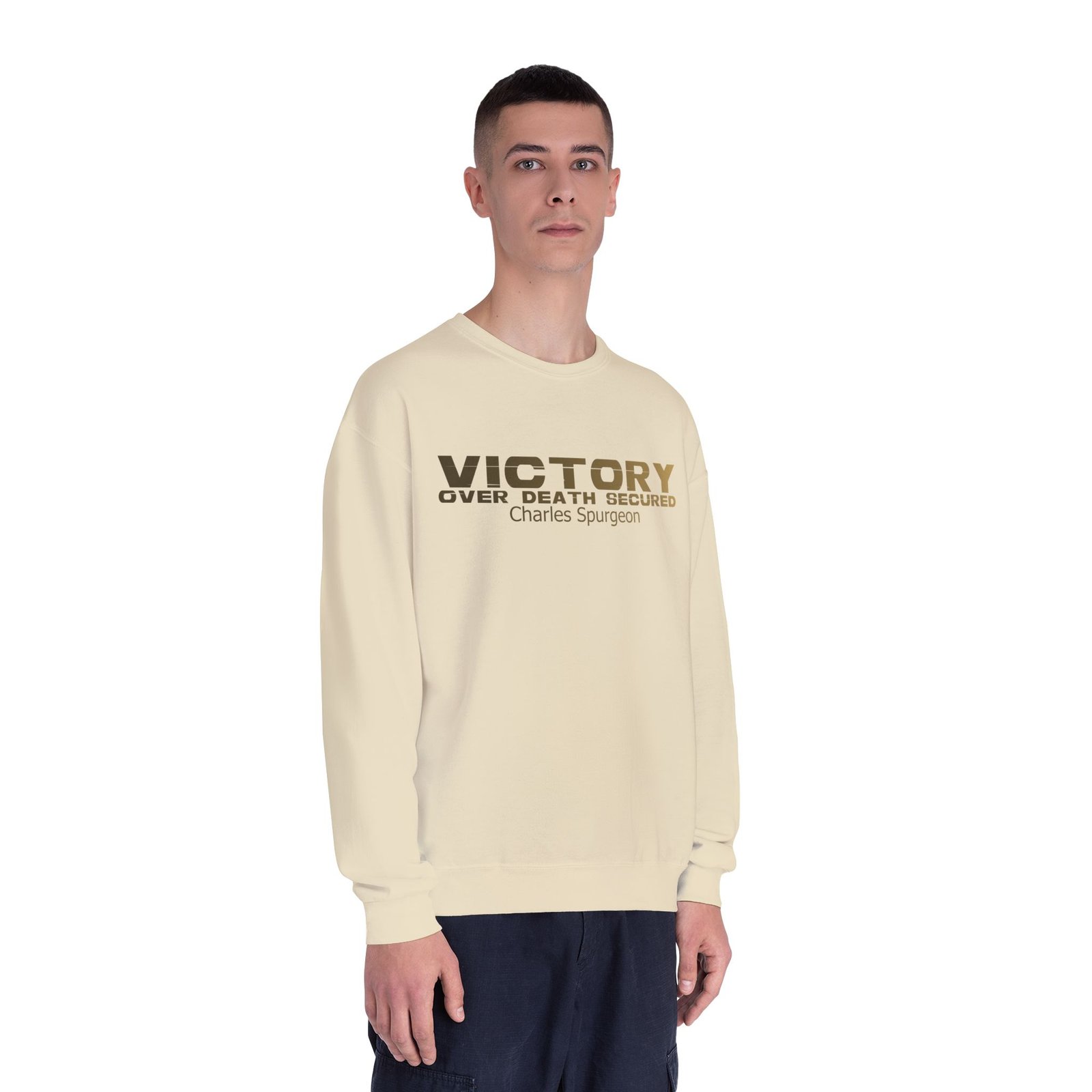 Victory over death secured, Unisex NuBlend® Crewneck Sweatshirt - JERZEES 562MR - Image 7
