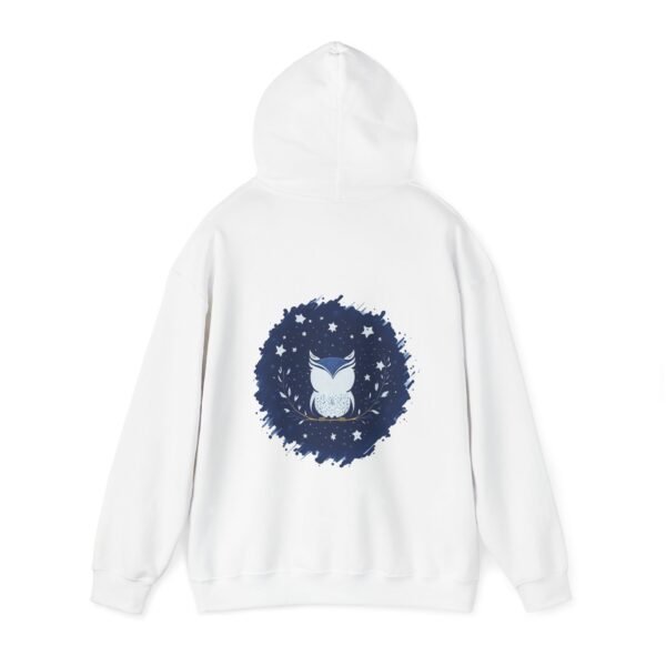 Cute Owl Urban Hoodie, Unisex Heavy Blend Sweatshirt, Cozy Hipster Jumper, Trendy Animal Hoody, Fashionable Pullover, Stylish Bird Outerwear - Image 3