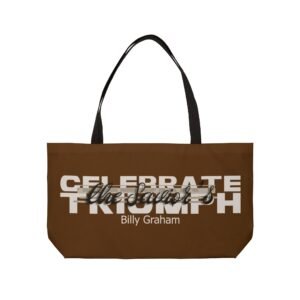 Divine inspiration: Celebrate the Savior's triumph, Weekender Tote Bag, light purchases, light luggage, easter religious gift, brown bag