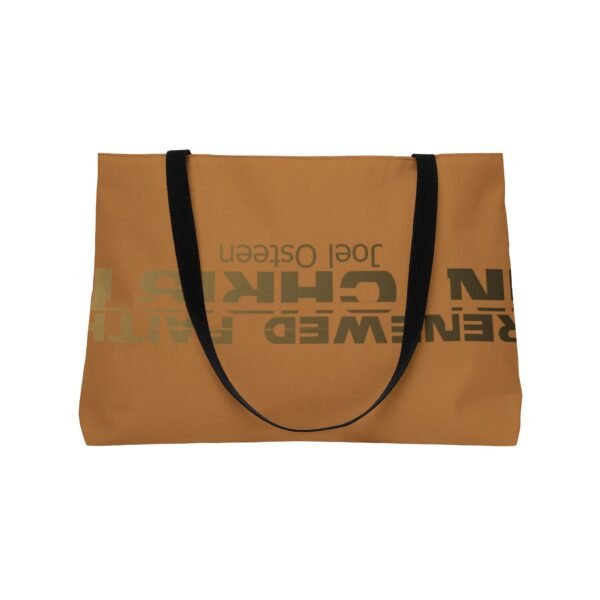 Divine inspiration: Renewed faith in Christ, Weekender Tote Bag, light purchases, light luggage, easter religious gift, light brown bag - Image 4