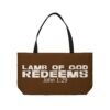 Divine inspiration: Lamb of God redeems, Weekender Tote Bag, light purchases, light luggage, easter religious gift, brown bag