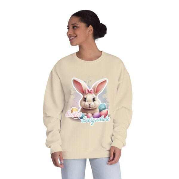 Easter Bunny, Easter Everywhere, Unisex NuBlend® Crewneck Sweatshirt - JERZEES 562MR, cute bunny sweatshirt - Image 4