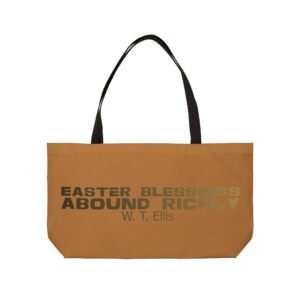 Divine inspiration: Easter blessings abound richly, Weekender Tote Bag, light purchases, light luggage, easter religious gift, light brown b