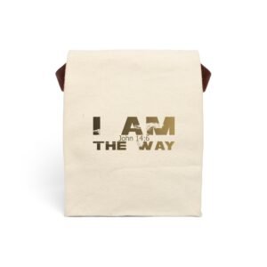 Divine inspiration: I am the way, Canvas Lunch Bag With Strap, for snacks and three-course meals, your food