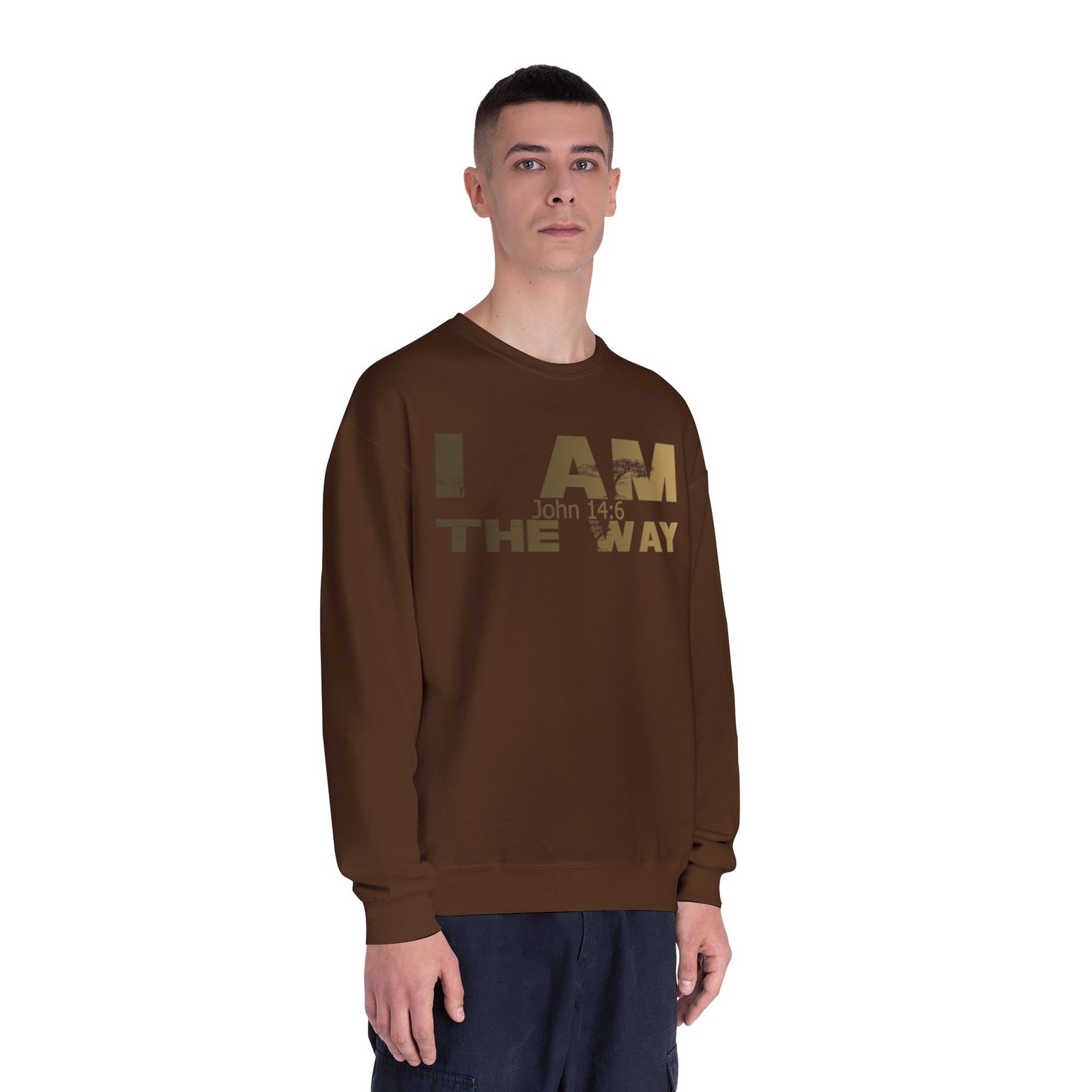 I am the way, Unisex NuBlend® Crewneck Sweatshirt - JERZEES 562MR - Image 3