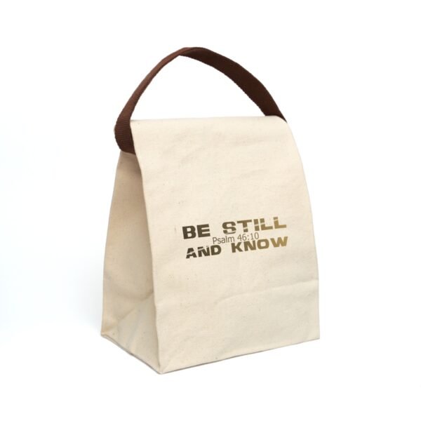 Divine inspiration: Be still and know, Canvas Lunch Bag With Strap, for snacks and three-course meals, your food - Image 2