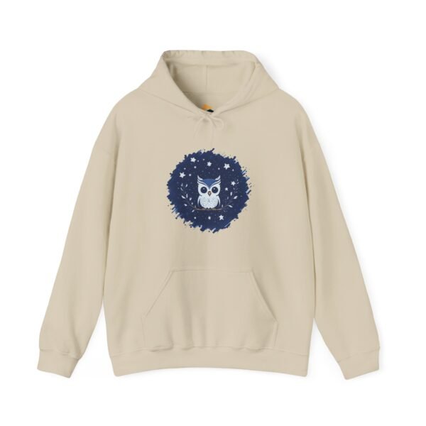 Cute Owl Urban Hoodie, Unisex Heavy Blend Sweatshirt, Cozy Hipster Jumper, Trendy Animal Hoody, Fashionable Pullover, Stylish Bird Outerwear - Image 13