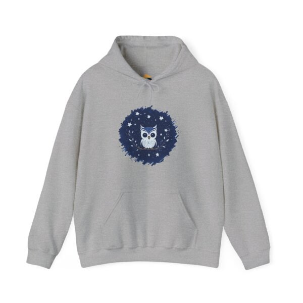 Cute Owl Urban Hoodie, Unisex Heavy Blend Sweatshirt, Cozy Hipster Jumper, Trendy Animal Hoody, Fashionable Pullover, Stylish Bird Outerwear - Image 17