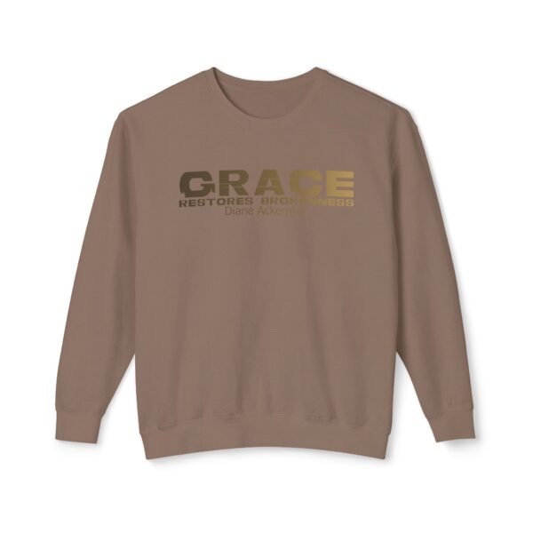 Grace restores brokenness, God's Words, Religion, God's quotes, Unisex Lightweight Crewneck Sweatshirt - Comfort Colors 1466