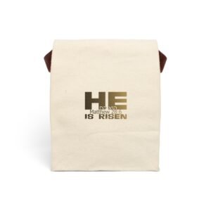 Divine inspiration: He is risen, Canvas Lunch Bag With Strap, for snacks and three-course meals, your food