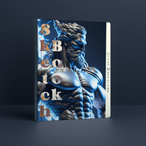 Sketchbook Greek Mythology – Zeus god of thunder statue cover, fantasy art notebook